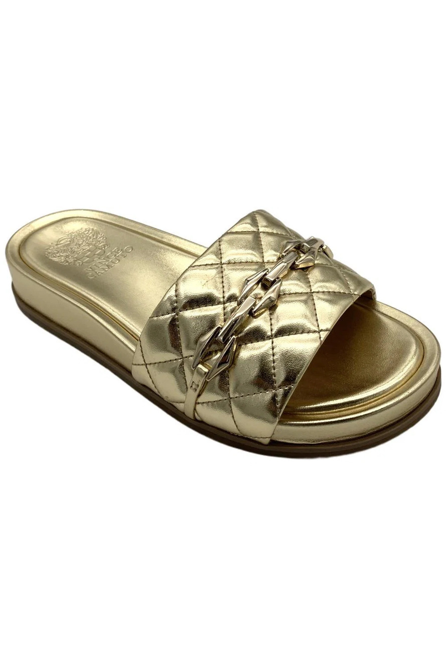 Vince Camuto Women's Kallin Wedge Sandal Egyptian Gold - Wide